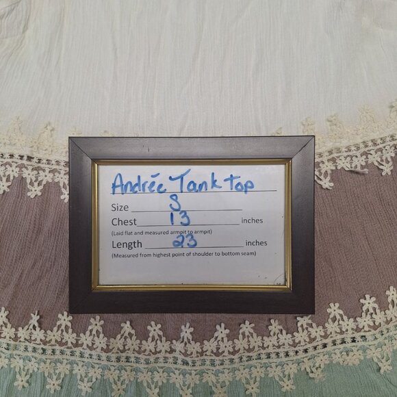 Andree by‎ unit Tank Top Womens S Brown Green Embellished Lace Boho - Picture 5 of 5